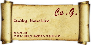 Csáky Gusztáv névjegykártya